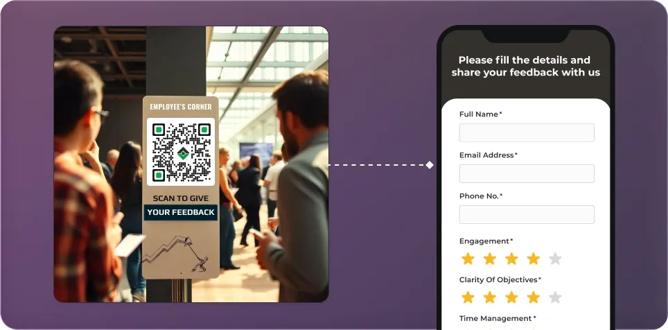 Freelancers sharing Google Review QR Code on business card for client testimonials