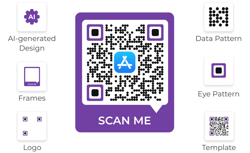 L'utilisateur personnalise la conception de son code QR App Deep Link conformément aux exigences de la marque.