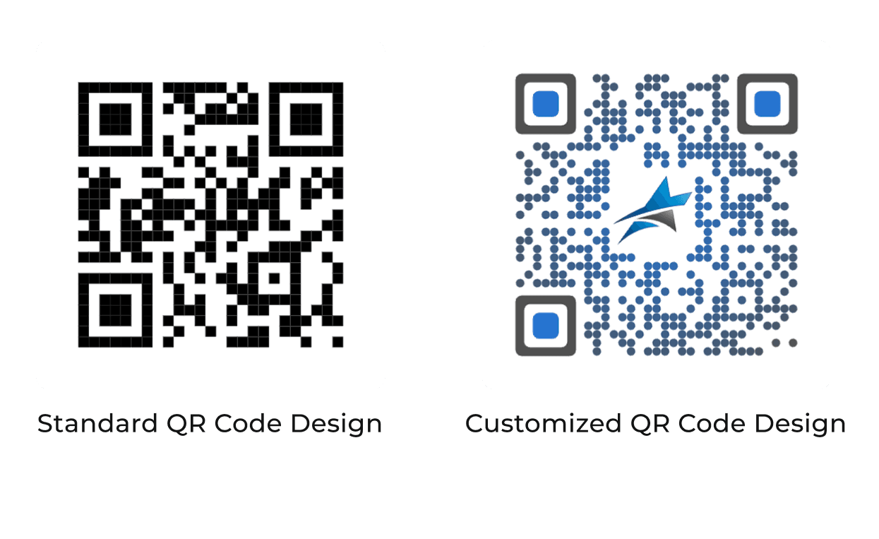 Un código QR simple en blanco y negro versus un código QR personalizado para ONG