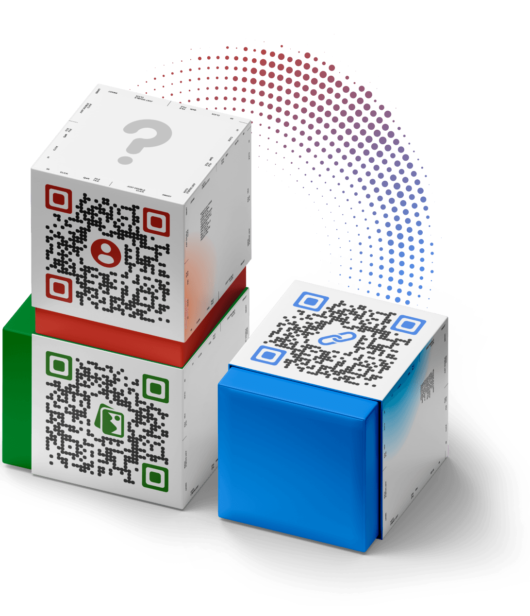 Varios códigos QR diseñados a medida