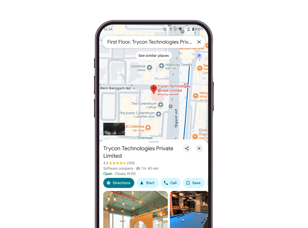 User being directed to a specific location on Google Maps, after scanning
