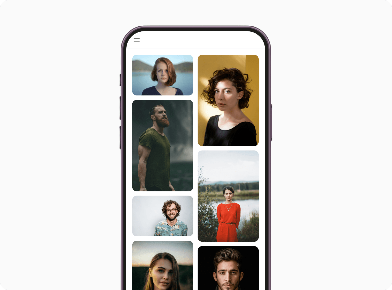 Al usuario se le muestra una galería de imágenes después de escanear el código QR