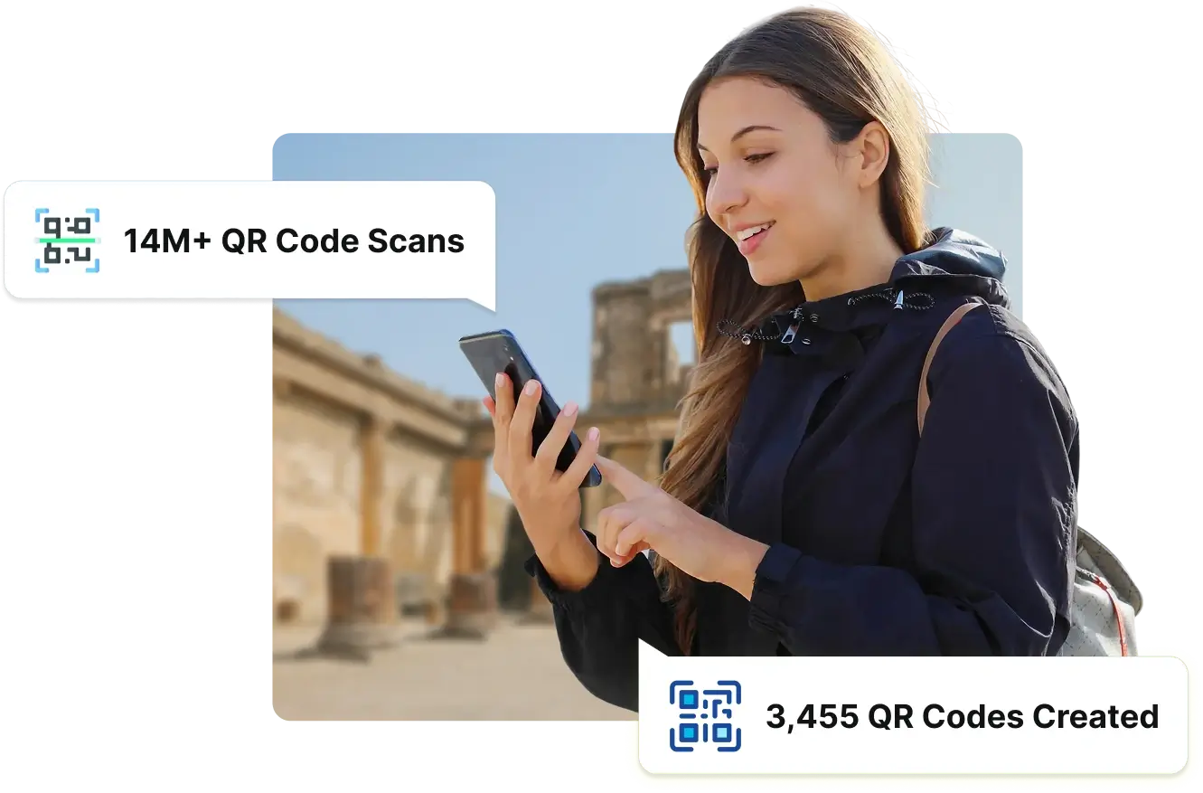 Traveler scanning a QR Code to access tour details