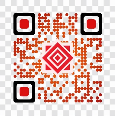 Benutzerdefinierter QR-Code mit transparentem Hintergrund, geeignet für die nahtlose Integration in verschiedene Designs und Marketingmaterialien.