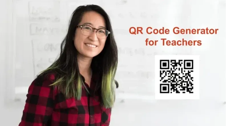 Eine Lehrkraft nutzt den QR-Code-Generator von Scanova, um Schüler einzubeziehen.