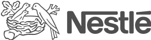 Nestle's logo among well-known brands, utilizing QR Codes for effective marketing.