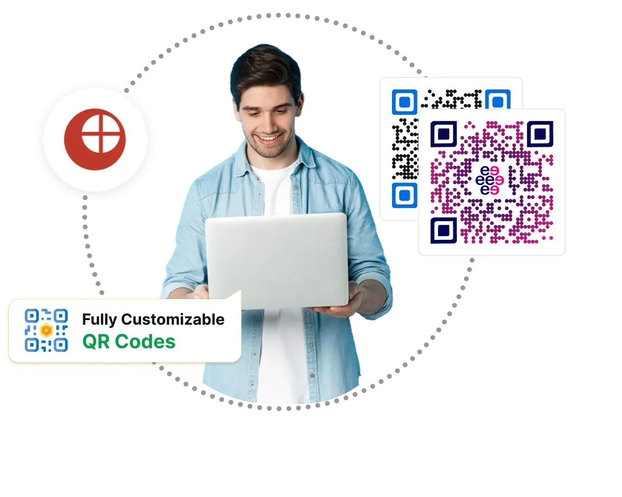 Essity team member designing fully customizable branded QR Codes on Scanova platform for global product packaging and campaigns