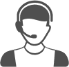 Customer support executive wearing headphones, representing dedicated and prompt support team.